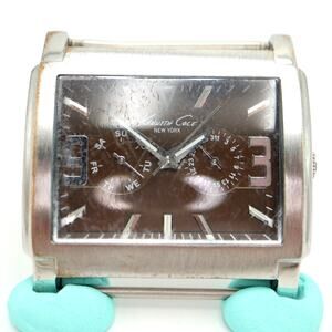 Kenneth Cole Wide Multifunction Watch 42mm Brown Dial No Strap w New Battery